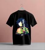 Giyu Tomioka Demon Slayer T-Shirt – Unisex Black Cotton Anime Graphic Tee