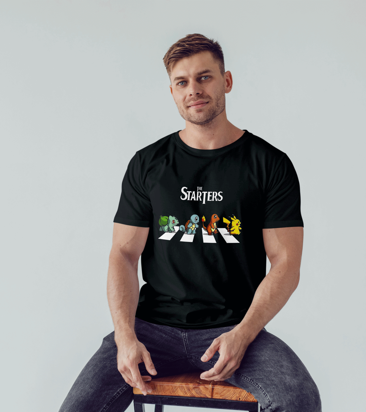 Pokémon Starters Abbey Road T-Shirt – Bulbasaur, Squirtle, Charmander & Pikachu Tee