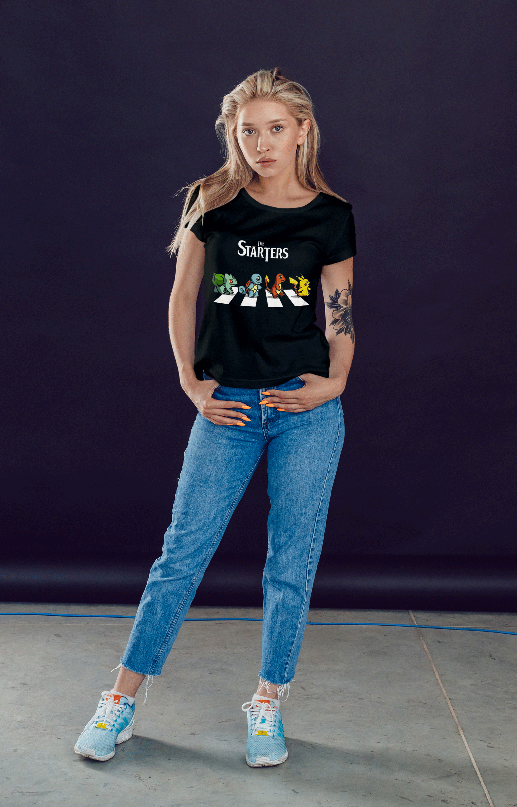 Pokémon Starters Abbey Road T-Shirt – Bulbasaur, Squirtle, Charmander & Pikachu Tee