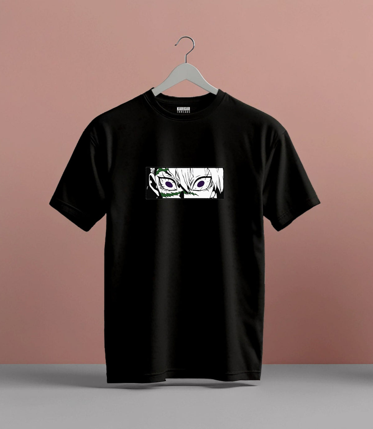 Sanemi Demon Slayer Anime T-Shirt – Unisex Black Cotton Graphic Tee